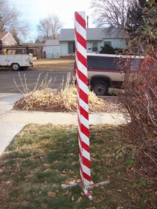 candy cane post outdoors