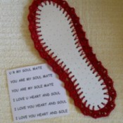 Valentine in the shape of a shoe sole.
