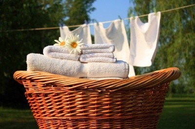 A basket of line dried laundry