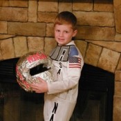 A child dressed as an astronaut.