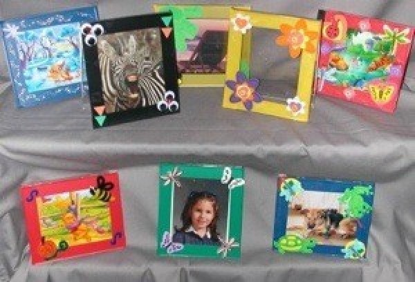 Frames made from recycled CD cases.