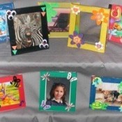 Frames made from recycled CD cases.