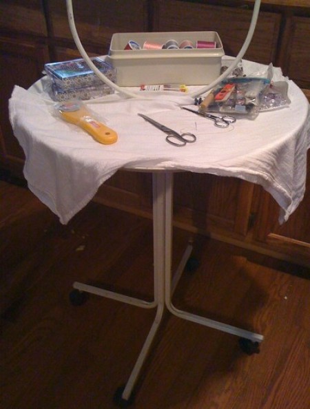 Craft table from bird stand.