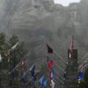 Mt. Rushmore and flags