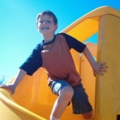 boy on slide