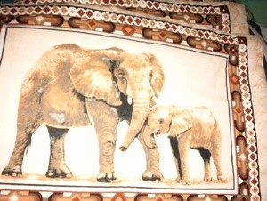 elephant print placemats
