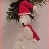 A yarn Snoopy ornament