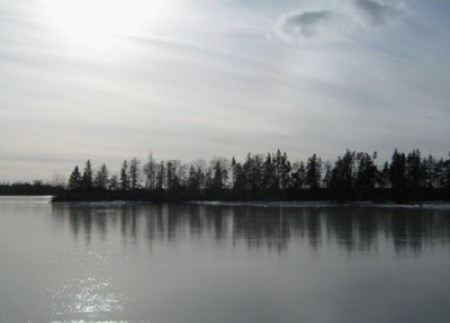 Calm ocean in winter.