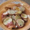 A dish of roasted red potatoes