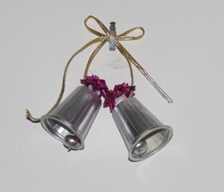 bells made from coffee creamer containers