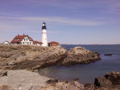 Lighthouse on coast.
