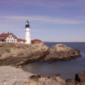 Lighthouse on coast.