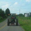 Tractor in road.