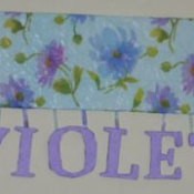 Violet hanging letters.