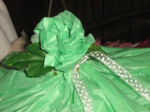 Green tissue rose.