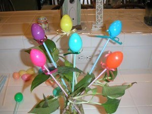 Easter egg picks arrangement.