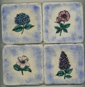 Painted Coaster Tiles