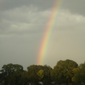 Rainbow - almost vertical rainbow