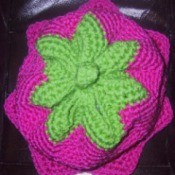 Crochet tulip cap.