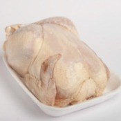 A frozen chicken.