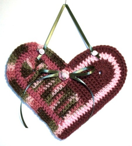 Crochet Heart Wall Hanging