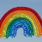 A rainbow made from clear pony beads.