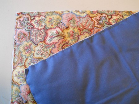 View of basted sandwiched fabric and batting.