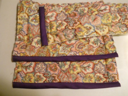 Pieces with bias tape added.