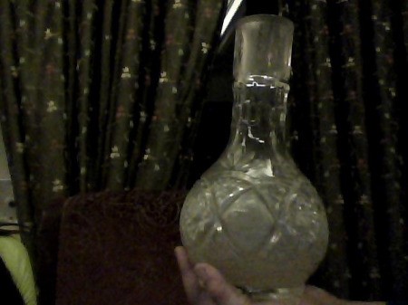 Cut or molded glass vase.