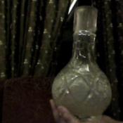 Cut or molded glass vase.