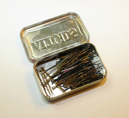 bobby pins in tin