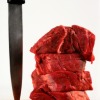 A stack of raw beef tenderloin.