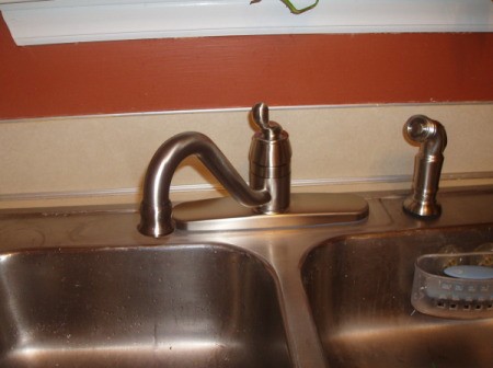 Metal band on countertop.