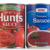 Generic and Name Brand Tomato Sauce