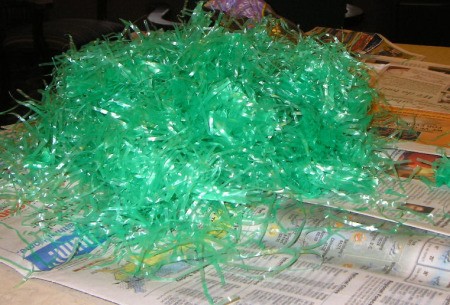 Cut grass into small pieces.