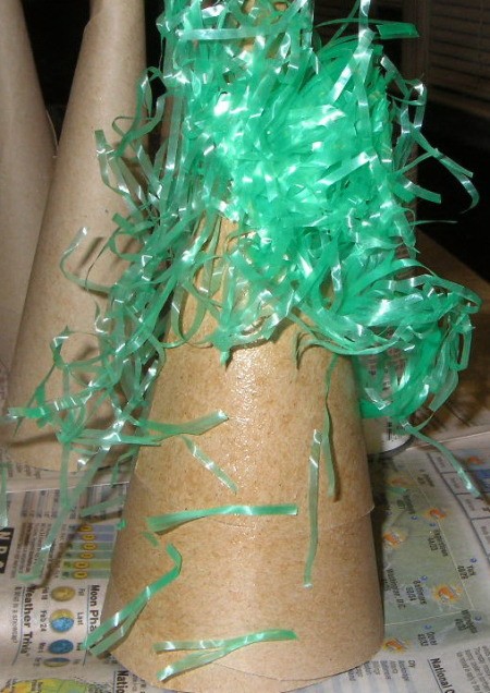 Gluing on grass with spray adhesive.