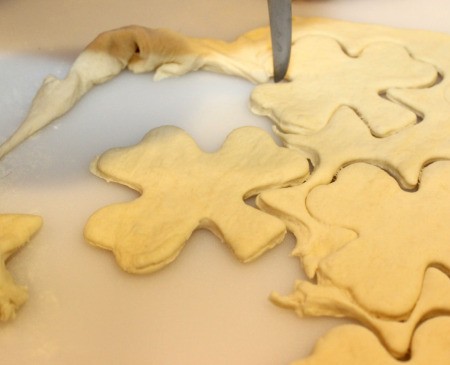 removing dough shapes