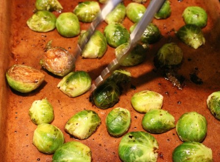 turning over sprouts