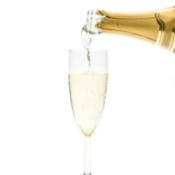 pouring a glass of champagne