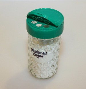 powdered sugar in jar