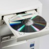 CD or DVD in a computer drive.