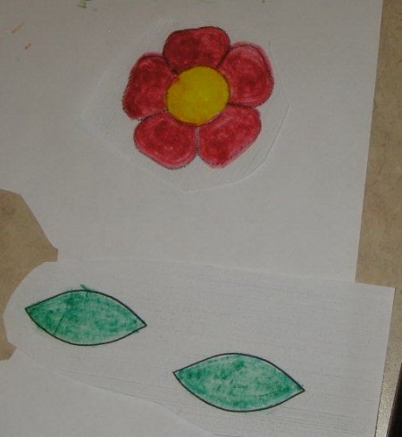 Spring Flower Photo or Note Magnet - Colored flower and leaves.