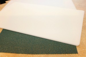 shelf liner under board