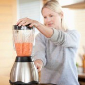 Woman Using a Leaky Blender