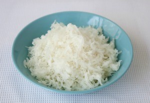 bowl of shredded coconut