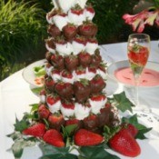Chocolate covered strawberry centerpiece.