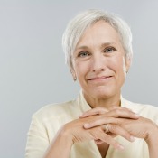 gray haired woman