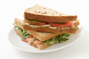 Sandwich with mayonnaise alternative.
