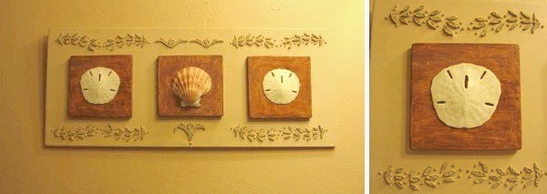 Long plaque with different shells.