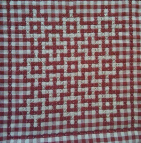 Interlocking crosses block.